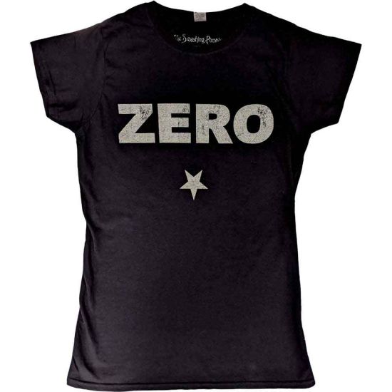The Smashing Pumpkins: Zero Distressed - Ladies Black T-Shirt