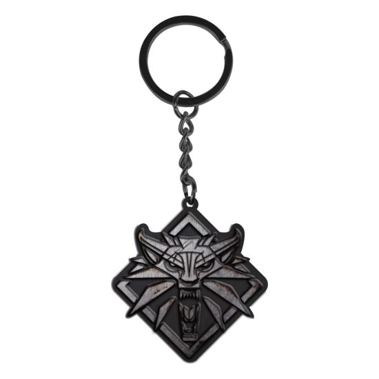 The Witcher : Porte-clés en métal loup blanc