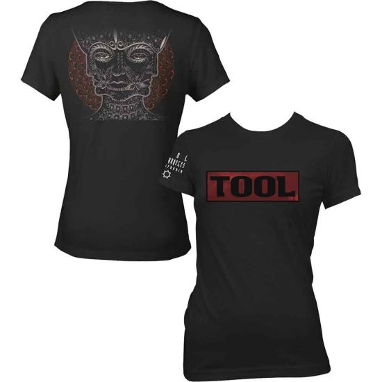 Tool: Shaded Box (Back Print, Sleeve Print) - Ladies Black T-Shirt