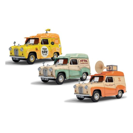 Wallace & Gromit: Austin A35 Van Die Cast Model Collection - Cheese Please!, Top Bun, Spick & Spanmobile 1/43 Preorder
