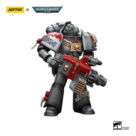 Warhammer 40,000 : Figurine JoyToy - Grey Knights Strike Squad Grey Knight avec Psycannon (échelle 1/18) (12cm) Précommande