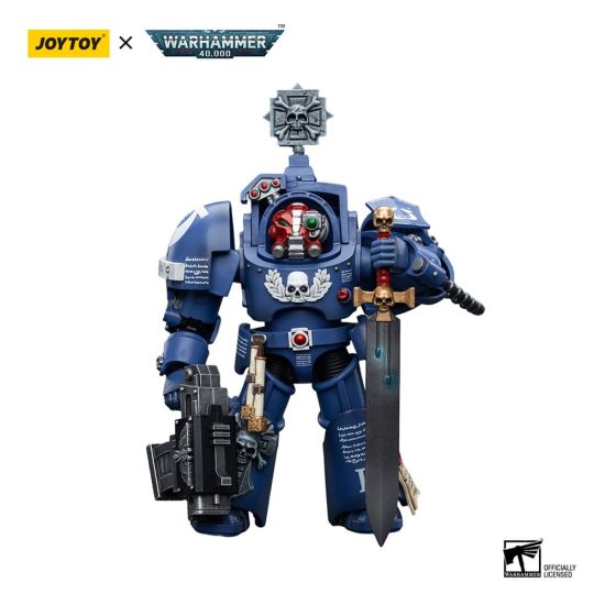 Warhammer 40,000 : Figurine JoyToy - Sergent Terconon des Ultramarines Terminators (échelle 1/18) (12cm) Précommande
