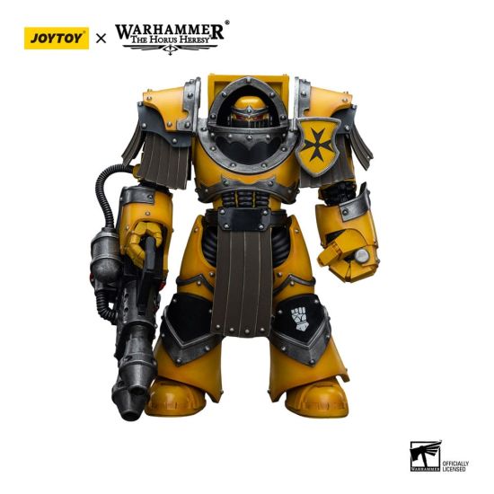 Warhammer: JoyToy Figura - Imperial Fists Legion Cataphractii Terminator Squad con Heavy Flamer (escala 1/18) (12 cm) Reserva
