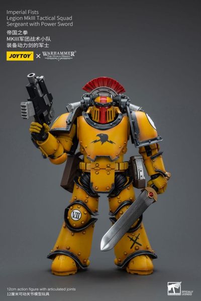 Warhammer: JoyToy-Figur – Imperial Fists Legion MkIII Tactical Squad Sergeant mit Power Sword (Maßstab 1/18) (12 cm) Vorbestellung