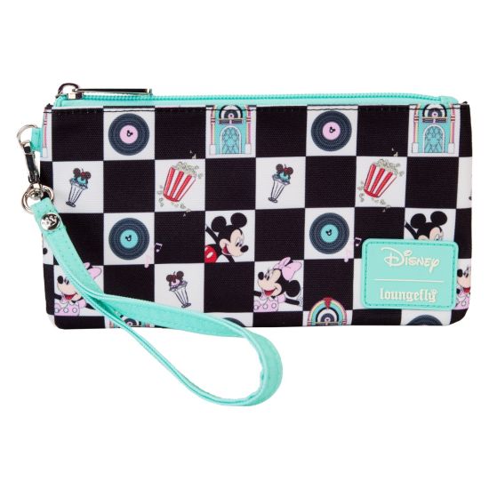 Loungefly Disney: Mickey and Minnie Date Night Diner AOP Nylon Wristlet