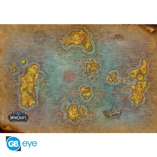 World o Warcraft : Affiche de carte (91.5x61 cm) Précommande