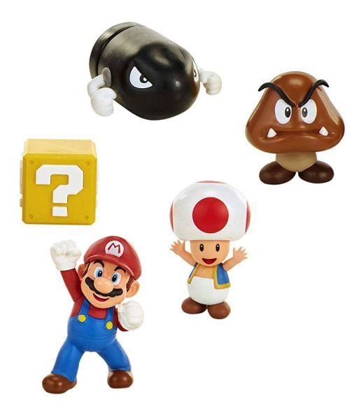 World of Nintendo: New Super Mario Bros. U Minifigura, paquete de 5 Llanuras de bellota (6 cm) Reserva