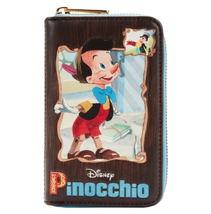 Loungefly Reserva de billetera con cremallera alrededor del libro de Pinocho de Disney