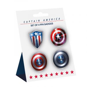 Captain America: Shields Pin Badge (Set of 4)