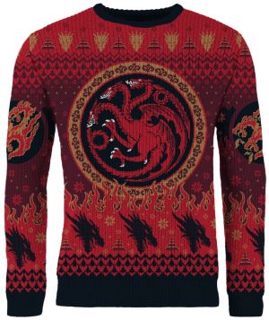 Game of Thrones House of the Dragon: Three Wise Dragons Targaryen Ugly Christmas Sweater/Jumper