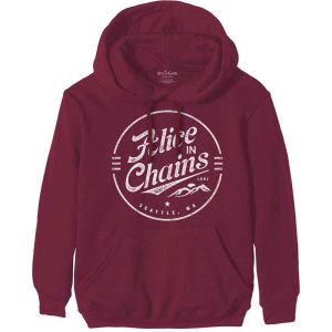 Alice In Chains: Circle Emblem - Maroon Red Pullover Hoodie