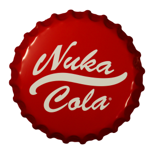 Fallout: Reserva de letrero de chapa con tapa de botella de Nuka-Cola