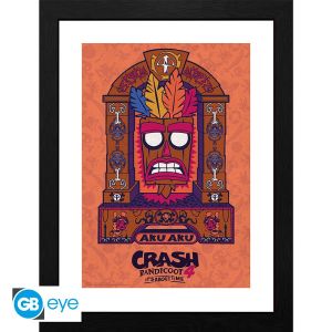 Crash Bandicoot: "Aku Aku" ingelijste print (30x40cm) Voorbestelling
