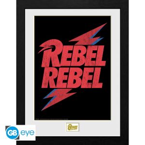 David Bowie: "Rebel Rebel Logo" Framed Print (30x40cm)