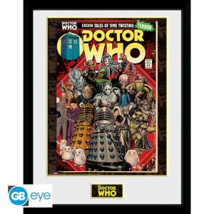 Doctor Who: Lámina enmarcada "Vilains Comics" (30x40cm)