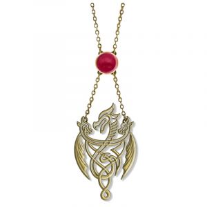 Game of Thrones House of the Dragon: 3 Dragon Pendant Necklace with Gem
