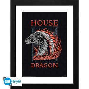 Casa del Dragón: Impresión enmarcada "Dragón Rojo" (30x40cm) Reserva