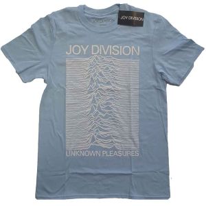 Joy Division: Unknown Pleasures White On Blue - Light Blue T-Shirt