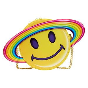 Lisa Frank: Yellow Rainbow Ring Saturn Loungefly Crossbody Bag Preorder