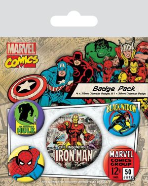 Marvel Comics: Iron Man Pin-Back Buttons 5-Pack Preorder