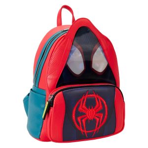 Loungefly: Mini mochila de cosplay con capucha de Spiderverse Miles Morales