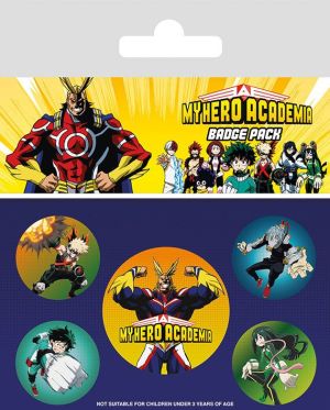 My Hero Academia: Characters Pin-Back Buttons 5-Pack Preorder