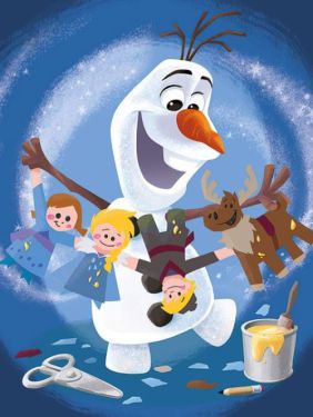 Olafs Frozen Adventure: Gerahmter Leinwanddruck mit Charakteren (60 x 80 cm), vorbestellen