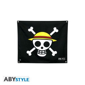 One Piece: Bandera de poliéster de 50 x 60 cm con calavera de Sombreros de Paja por adelantado