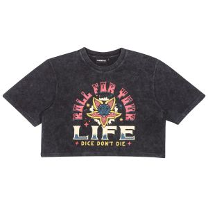 Stranger Things: Roll For Your Life Front Print Crop Tee