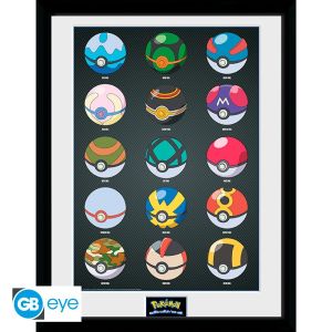 Pokemon: Gerahmter Druck „Pokeballs“ (30 x 40 cm) Vorbestellung
