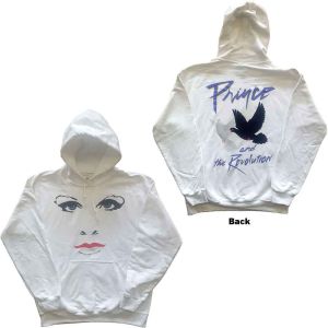 Prince: Faces & Doves (Back Print) - White Pullover Hoodie