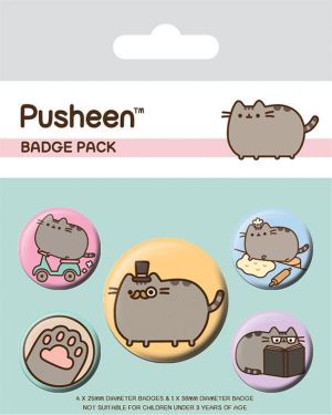 Pusheen : paquet de 5 boutons fantaisie à épingler