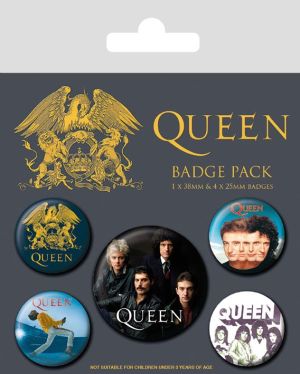 Queen: Paquete de 5 botones clásicos con pasador