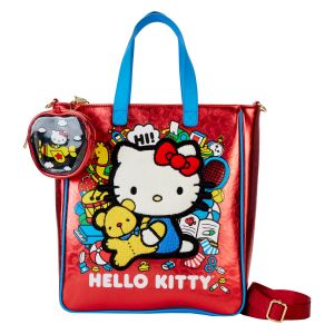 Loungefly: Sac fourre-tout métallique Hello Kitty 50e anniversaire avec porte-monnaie