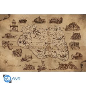 Skyrim: Póster "Mapa ilustrado" (91.5 x 61 cm) Reserva