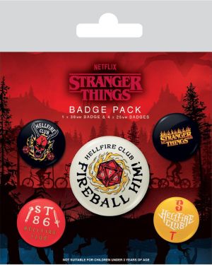 Reserva del paquete de 4 botones con pasador de Stranger Things 5: Hellfire Club