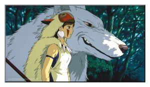 Studio Ghibli : Art mural en bois Princesse Mononoké (37.5 cm x 20.5 cm) Précommande