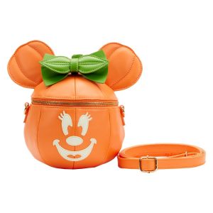 Disney: Glow Face Pumpkin Minnie Figural Loungefly Crossbody Bag