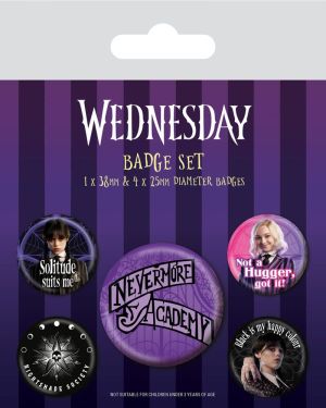 Miércoles: Paquete de 5 botones con pasador Nevermore