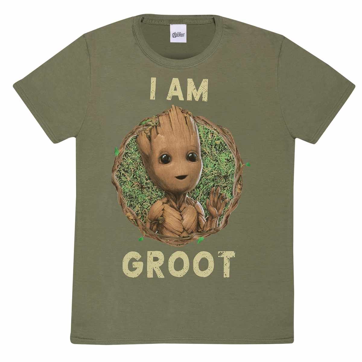 Guardians Of The Galaxy: I Am Groot Badge T-Shirt - Merchoid