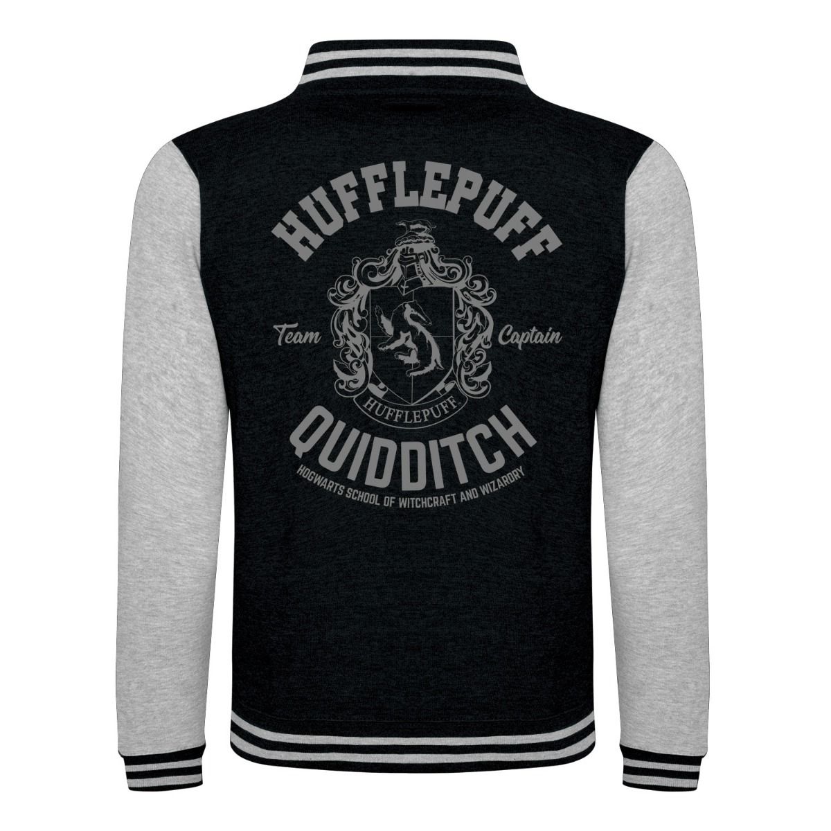 Harry Potter Hufflepuff Jacket Mens Adult Medium Satin Varsity Hooded Wizard
