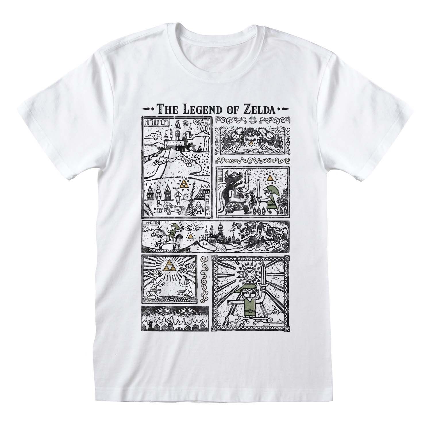 Hobart Inloggegevens Gezichtsveld Legend of Zelda: Panels T-Shirt - Merchoid