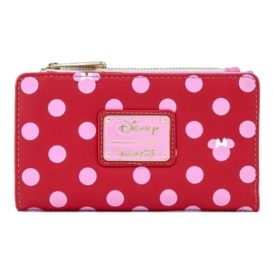 Disney Minnie Mouse Bow Polka Dot Zip Around Wallet