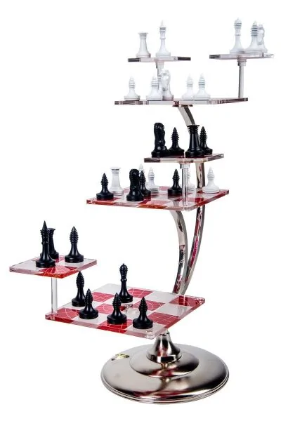Star Trek Tri-Dimensional Chess Set - 24kt Gold and Sterling
