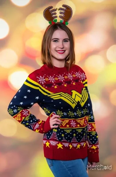 Buy the Wonder Woman Ugly Christmas Sweater (Free Shipping) - Merchoid